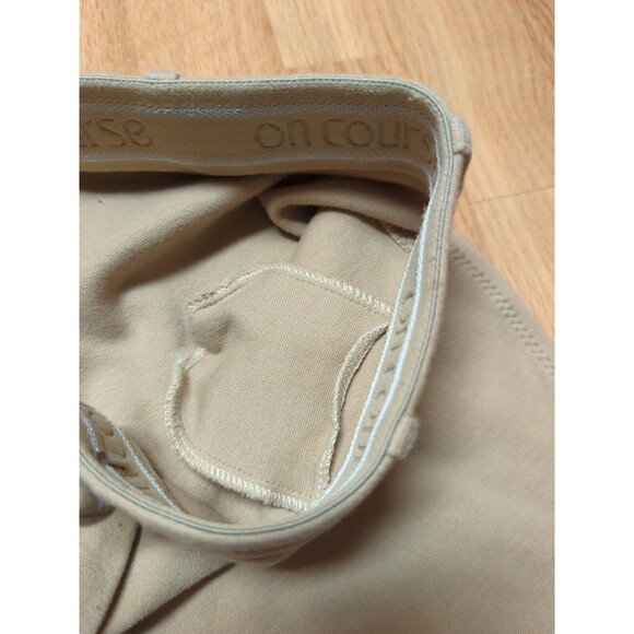 On Course Riding Breeches Size 26 Tan Adjustable Cuffs Elastic Stretch Horse - Picture 7 of 10